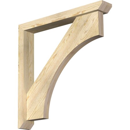 Ekena Millwork Westlake Slat Rough Sawn Bracket w/ Offset Brace, Douglas Fir, 4"W x 28"D x 28"H BKT0402X28X28WTL06RDF